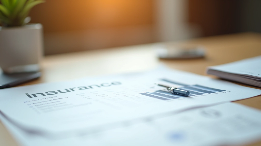 Versicherungsoptionen und Beitragstabelle mit Stift auf dem Tisch