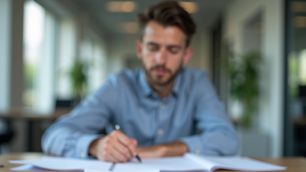 Person schaut auf Finanzunterlagen mit besorgtem Blick, macht sich Notizen