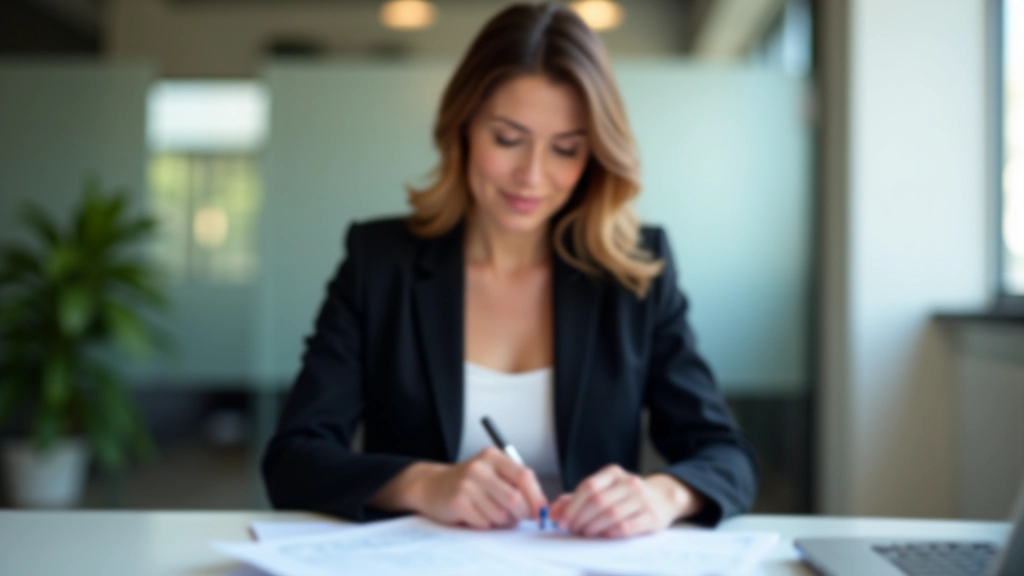 Frau schaut auf Finanzplan und Notizen zur Budgetierung des Wiedereinstiegs